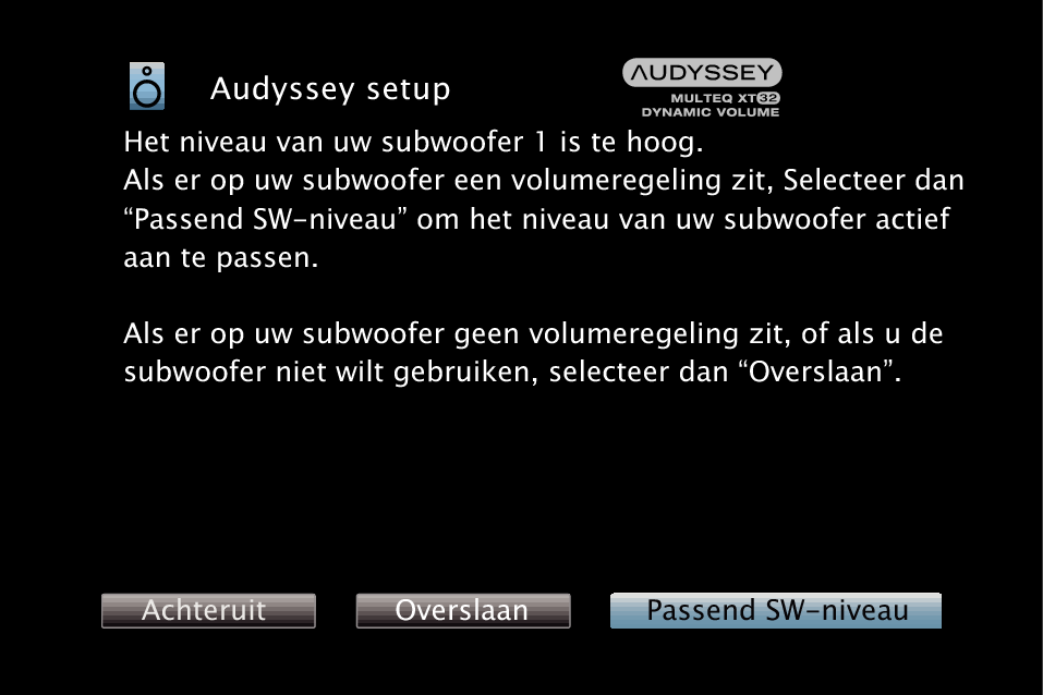 GUI Audyssey SW X85